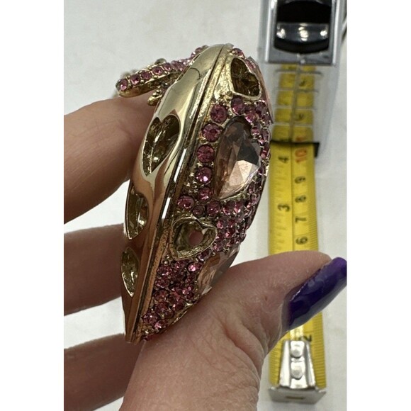 Betsey Johnson Heart Necklace Pink Rhinestones Pinkalicious Collection Gold Tone - Picture 14 of 16